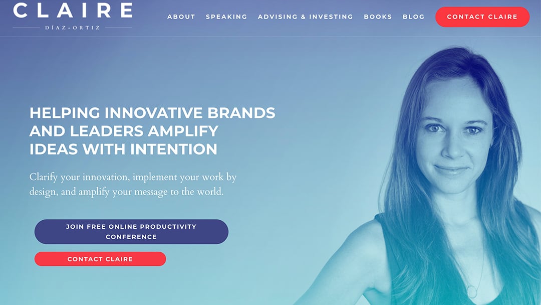 Claire Diaz Ortiz StoryBrand Website Example Agency Boon